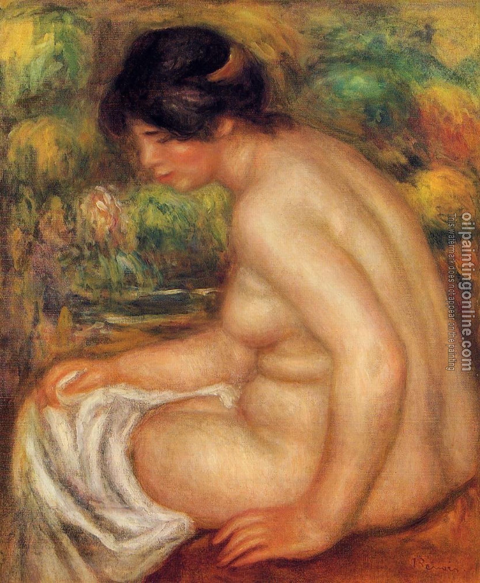 Renoir, Pierre Auguste - Seated Nude in Profile, Gabrielle